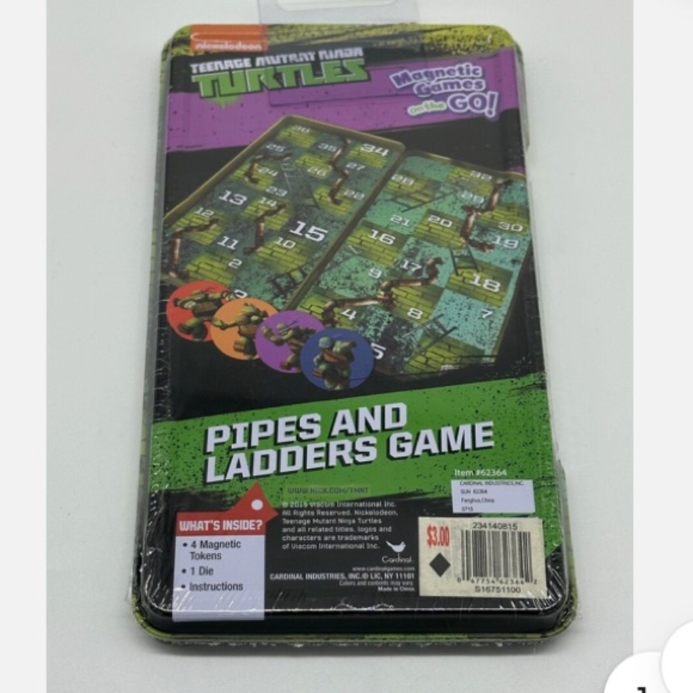Teenage Mutant Ninja Turtles Pipes and Ladders Game - NEW - Picture 2 of 2